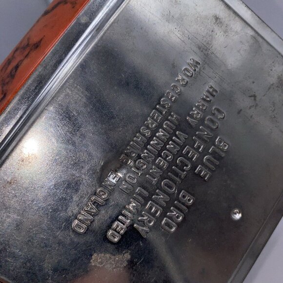 Blue Bird Confectionery Harry Vincent Limited Candy Tin Orange Gold England - Picture 14 of 14